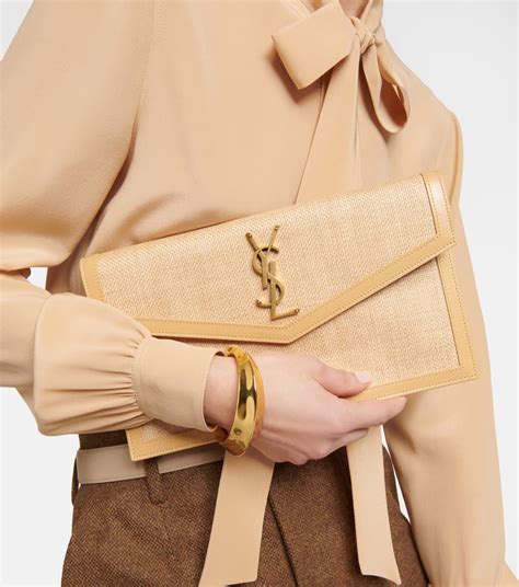 ysl raffia tote|ysl raffia clutch.